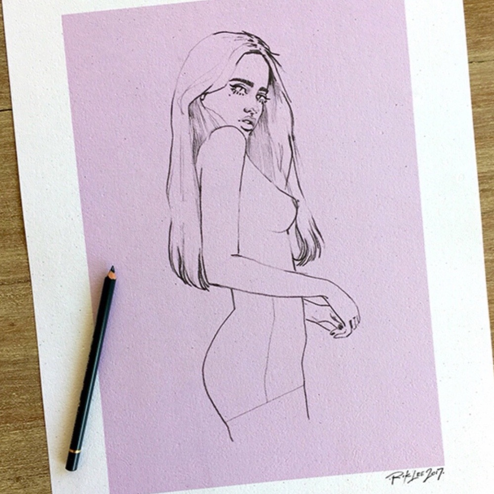 Rik Lee Art Print - Left Handed Studies II (Purple Only)